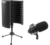 OMNITRONIC Set MIC CM-78MK2 - Microfono a condensatore a membrana grande + sistema di assorbimento microfono da tavolo AS-04