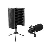 OMNITRONIC Set MIC CM-78MK2 - Microfono a condensatore a membrana grande + sistema di assorbimento microfono da tavolo AS-04