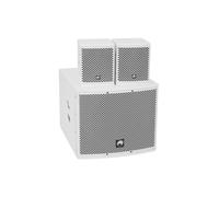 OMNITRONIC Set Subwoofer Attivo MOLLY-12A + 2x Altoparlanti MOLLY-6, 8 Ohm, Bian