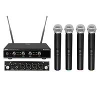 Omnitronic Sistema microfono radio UHF-E4 518.7/520.9/523.1/525.3 MHz | Impianto microfono a 4 canali senza registrazione