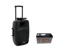 OMNITRONIC Sistema PA Portatile MES-12BT2 con Ricevitori UHF, Bluetooth e Batter