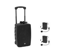 OMNITRONIC WAMS-10BT2 MK2 PA Portatile con Bluetooth e Microfoni Wireless