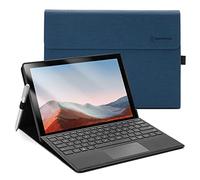 Omnpak Custodia per Microsoft Surface Pro 7+ / Pro 7 / Pro 6 / Pro 5 / Pro 4 (12,3 Pollice Surface Cover), Case con Porta Penna, Compatibile con Type Cover Keyboard, Blu