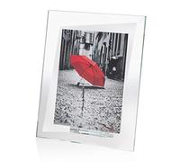 OMODOMO - Cornice di Cristallo per Foto 10x15 cm, Realizzata a Mano in Italia. Portafoto da Tavolo, Idea Regalo per Anniversario Matrimonio, Laurea, Nozze d'oro, Cresima. Modello Quarter.