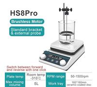 Omogeneizzatore, Agitatore magnetico con display digitale riscaldante, agitatore termostatico, piastra riscaldante da laboratorio, miscelatore magnetico da 20 litri(HS8Pro(5L LCD))