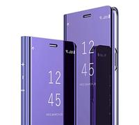 Omorro Smart Case per Galaxy S22 Ultra Sleep/Wake Window's View Design Flip 360 Full Body Built-in Protezione Dello Schermo Sottile Hard Mirror Kickstand Cover per Galaxy S22 Ultra