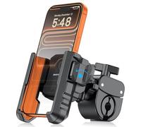 OMOTON BK01 - Supporto antivibrazione per specchietto retrovisore e manubrio, antiurto, con chiusura rapida, adatto per iPhone e tutti i telefoni Android, per scooter elettrici/bici elettriche
