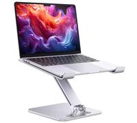 OMOTON Supporto Regolabile ed Ergonomico per Laptop in Alluminio, Pieghevole con Presa di Calore, Compatibile con MacBook Air/Pro, 10-16", Argento