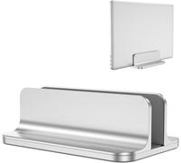 OMOTON Supporto Verticale per Laptop, Supporto Scrivania per Computer e Tablet, Accessori per Laptop, Salvaspazio Compatibile con MacBook/Notebook e Altri Notebook, Argento