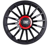 OMP OMP1318 Copricerchi Formula, Nero/Rosso, Set da 4, 13"