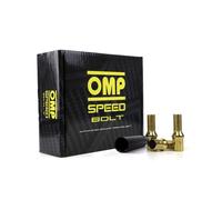 OMP SPEED Set 20 Bulloni Ruota con M12X1.5 Metrico 17/19 Filettato Lungo 27MM Colore Giallo e Materiale DIN 10.9