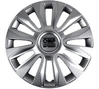 Omp Speed Copricerchi Modello Magnum, Argento/Carbonio, 13 Pollici, Set di 4