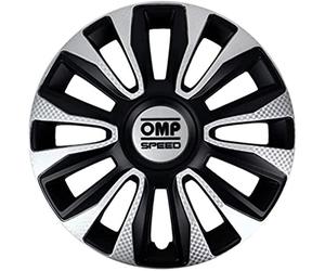 Omp Speed Copricerchi Modello Magnum Nero/Argento/Carbonio, 13 Pollici, Set di 4