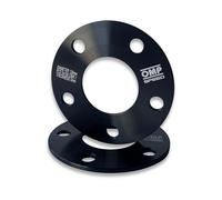OMP Speed Gioco di 2 Distanziali Spessore: 5mm PCD: 5x108 CB: 65.1 OD: 139 Bulloni x10 M12x1.25 Conici + Antifurto Nero Alluminio - OMPS08570501