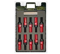 OMP SPEED Set 20 Bulloni Ruota Neri con M12X1.25 Metrico 17-19 Filettato Lungo 28MM con Protezione in Alluminio Rosso 7075 + DIN 12.9