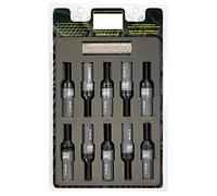 OMP SPEED Set di 20 viti per ruota nere con metrica M14X1.5 Chiave da 17-19 Lunghezza filettata da 28 mm con protezione argento di alluminio 7075 + DIN 12.9