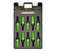 OMP SPEED - Set di viti ad alte prestazioni con protezione in alluminio, M14 x 1,25, esagonale: 17-19, L: 28 mm, colore: verde