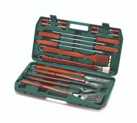 Ompagrill 01853 Set Utensi Cucina Per Barbecue In Acciaio Valigetta 12 Pz