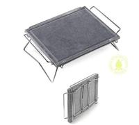 Ompagrill Ds30/40Sp Piastra Ollare In Pietra Naturale Cm 30X40 Con Supporto Pieg