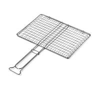 GRATICOLA BOMBATA CON PIEDI 35X40CM GRIGLIA DOPPIA INCROCIATA BARBECUE