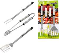 Ompagrill Set Posate Barbecue BBQ Pinza + Paletta + forchettone in Acciaio 03360