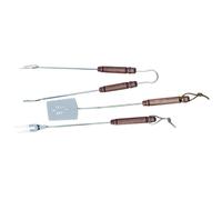 Ompagrill set 3 attrezzi per barbecue pinza paletta e forchettone in acciaio ino