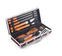 Ompagrill Set valigetta in radica da 12 pezzi in acciaio inox 40 cm