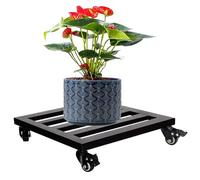 Ompinda Carrello per piante in metallo con ruote, 30,5 cm, resistente, quadrato, in acciaio verniciato a polvere, con ruote girevoli in metallo bloccabili a 360°, per piante da interni ed esterni