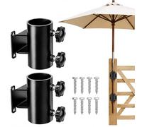 Ompinda Morsetto per ombrellone per ringhiera del balcone, supporto per ombrellone resistente (adatto per ombrelloni fino a 5,1 cm), staffa regolabile per ombrellone da giardino, per terrazze