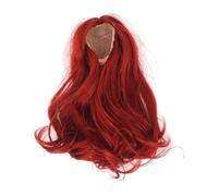 Omquot 1/6 palla articolata bambola lunga parrucca riccia lusso seta morbidezza stile per la sostituzione dei capelli bambola (rosso)