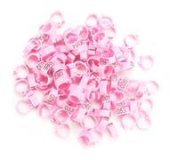 Omquot 100 pezzi 8 mm 001-100 rosso plastica numerate zampe di colomba anelli robusti e durevoli per un uso a lungo termine per piccioni lettere (rosa)
