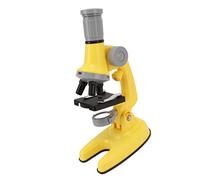 Omquot Ad alta risoluzione 1200x zoom LED luce scienza microscopio set per la registrazione telefonica per giovani scienziati (giallo)