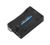 Omquot Adattatore Convertitore Audio Video VGA a SCART USB con Telecomando Facile Connessione Al Display