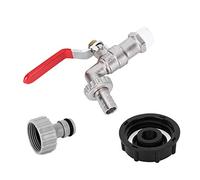 Omquot Adattatore per serbatoio IBC, rubinetto in ottone per controllo del flusso fine, valvola IBC per barile, connettore filettato G1/2" per acqua da giardino, materiali di alta qualità