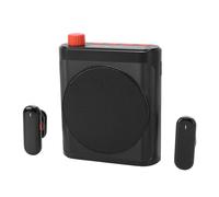 Omquot Amplificatore vocale wireless Bluetooth 5.4 da 15 W ricaricabile con microfoni a risvolto magnetici, riduzione del rumore, altoparlante portatile per conferenze di insegnanti, adatto per (nero)