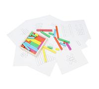 Omquot Bastoncini per Contare in Legno Blocchi Matematici Colorati Kit Educativi per Bambini Dai 3 Anni + Costruzione in Legno Massello 68 Pezzi