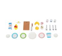 Omquot Batteria da cucina in miniatura per la casa delle bambole, giocattolo educativo realistico per bambini, non tossico, accessori per la casa delle bambole (set di 25 pezzi)