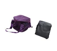 Omquot Borsa per ciotola canto, borsa per il trasporto per ciotola canto, custodia con 2 tasche esterne, maniglia portatile per proteggere i cristalli (14 pollici viola puro)