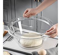 Omquot Ciotola in plastica trasparente con grande capacità, ciotola per impastare antiaderente per la preparazione dell'impasto, contenitore da cucina (misura piccola)