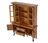 Omquot Credenza per Casa delle Bambole, Robusta Decorazione Multifunzionale per Armadietto per Casa delle Bambole in Scala 1:12 con Venature del Legno Naturale per Camera da Letto