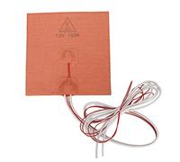 Omquot Cuscinetto riscaldante in gel di silice di precisione, resistente alle alte temperature, con adesivo sul retro per accessori per stampante 3D, 150 x 150 mm, arancione (12 V, 150 W)