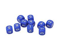 Omquot Dadi digitali in plastica, aiuto educativo sostenibile per giochi da tavolo e bambini, set di 20 dadi ad angolo rotondo a 6 lati per l'insegnamento (blu)