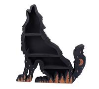 Omquot Display in cristallo in legno lupo, scaffale decorativo classico a più strati per casa, camera da letto, soggiorno (vero falso)