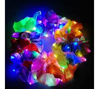 Omquot Elastici per Capelli a LED, Elastici per Capelli a LED, Leggeri, 3 modalità di Illuminazione, 6 Pezzi di Diametro 3,9 Pollici per la Famiglia (Come mostrato)