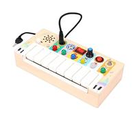 Omquot Giocattolo educativo in legno per con interruttori, per imparare la musica, gioco sensoriale per lo sviluppo precoce, giocattolo ideale per bambini dai 3 ai 6 anni, 8,07 x 2,36 x
