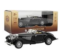 Omquot Giocattolo per auto da sparare in lega d'epoca, veicolo altamente simulato per bambini, giocattolo rosso da 6,5 pollici (nero)
