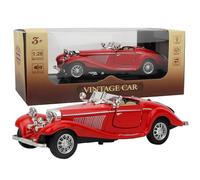 Omquot Giocattolo per Auto Tirare in Lega Vintage, Veicolo Altamente Simulato per Bambini Auto Giocattolo Rosso 6.5 Pollici (Rosso)