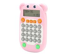 Omquot Giocattolo per Esercizi Aritmetici Display Digitale Durevole Prompt Vocale 27 Tasti Macchina per Allenamento Aritmetico con Carica USB C per L'educazione dei Bambini (Rosa)