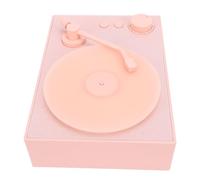 Omquot Giradischi portatile vintage con diffusore, altoparlante Bluetooth per interni ed esterni (rosa)