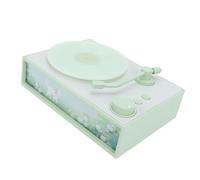Omquot Giradischi portatile vintage con diffusore, altoparlante Bluetooth per interni ed esterni (verde)